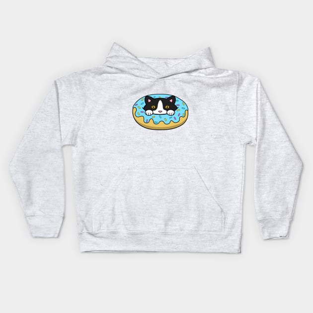 Adorable Donut Cat Kids Hoodie by Purrfect